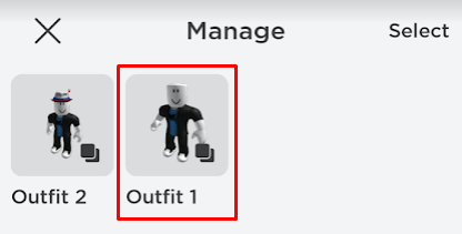 Delete outfits mobile outfit selection