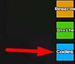 The Codes button in Super Fun Block Obby