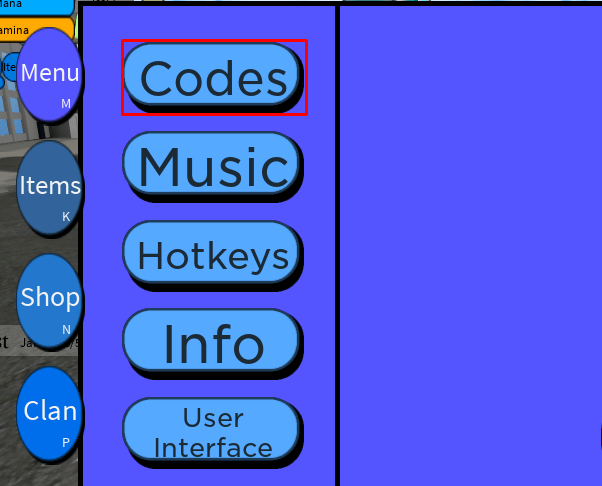 Shards of Power codes button