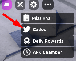 The Codes button in Dudes Battlegrounds