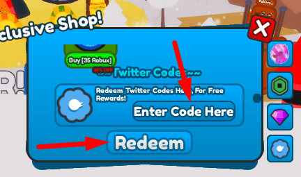 The code redeeming interface in Super Hatchers X