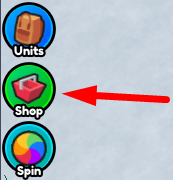 The Shop button in Toilet Tower Defense