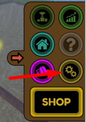 The settings icon in Ultimate Camp Tycoon