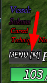 The Menu button in Jujutsu Legacy