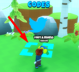 The Codes button in Yeet A Friend