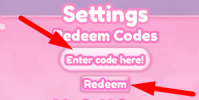 The code redeeming interface in IT GIRL