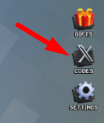 The Codes button in Pixel Tower Defense