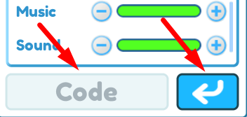 The code redeeming interface in Treasure Hunt Tycoon