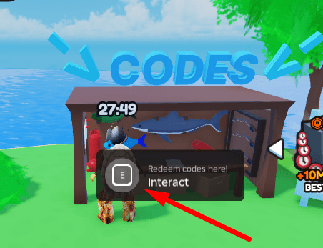 The Codes button in Play For UGC