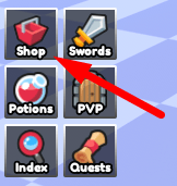 The Shop button in Dungeon RNG