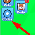The Codes button in Color Block Racing