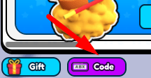 The Code button in Anime Energy Simulator