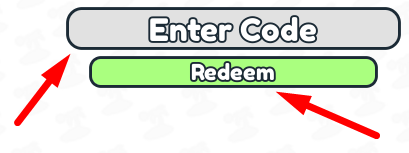 The Enter Code box and Redeem button in Island Tycoon