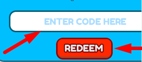 The code redeeming interface in Anime Combats Simulator