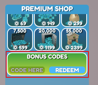 Hacker Tycoon bonus codes section