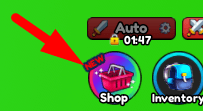 The Shop button in Sword Simulator X