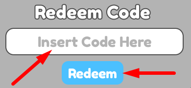 The code redeeming interface in Ultimate Fun Obby