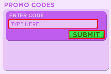 Club Roblox enter codes box