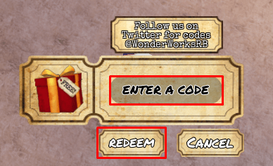 POOH! enter codes box
