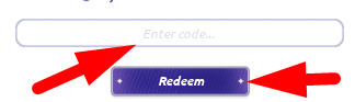 The code redeeming interface in Slay the Runway