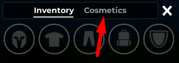 The Cosmetics button in The Survival Game