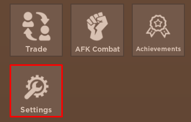 Dragon Blox settings button