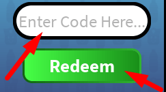 The code redeeming interface in Rob the place