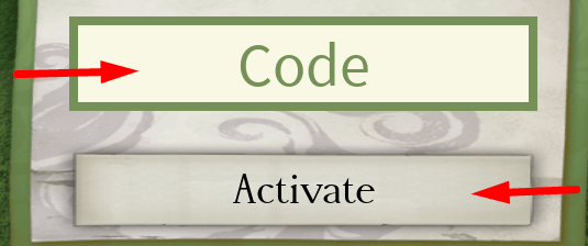 The code redeeming interface in Rogue Ninja