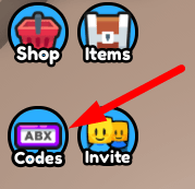 The Codes button in Escape Freaky Party Obby