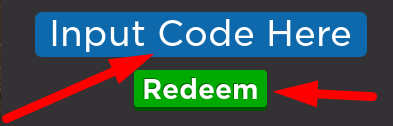 The code redeeming interface in Hero Havoc RPG