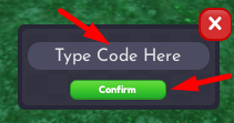 The code redeeming interface in Mountain Dojo Tycoon