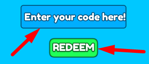 The code redeeming interface in Pull Up Legends