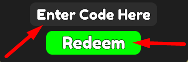 The code redeeming interface in Weapon Masters