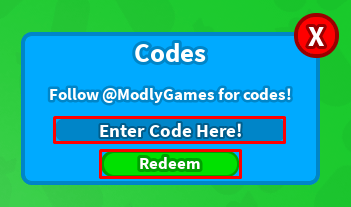 Boom Simulator enter codes box