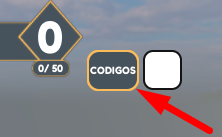 The CODIGOS button to open the code menu