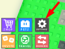 The Settings button in Brick Adventure