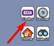 The Codes button in Sushi Shop Tycoon