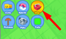 The Shop button in Block Miner Simulator