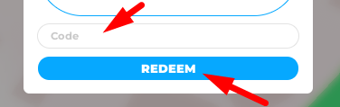 The code redeeming interface in PLS DONATE BUT WITH FAKE ROBUX
