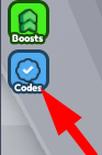 The Codes button in Boys Vs Girls War!