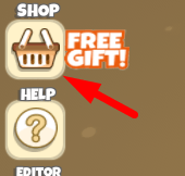 The Shop button in Chicken Life