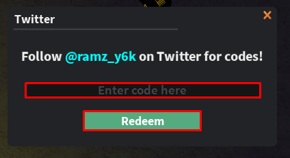 RoStreets enter codes box