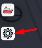 The Settings icon in Yacht Tycoon