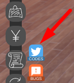 The Codes button in Samurai Tycoon