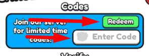 The code redeeming interface in Hotdog Eating Simulator