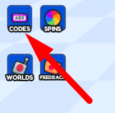 The Codes button in Wallrun Obby