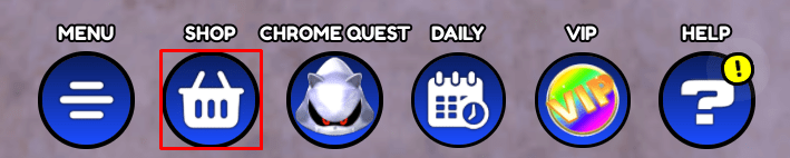 Sonic Speed Simulator shop button