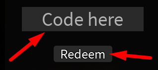 The code redeeming interface in The Skinwalker