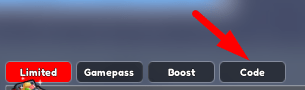 The Code button in Gym Star Simulator