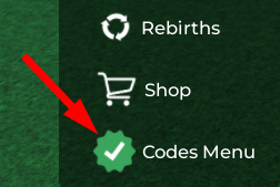 The Codes Menu button in Crucifix Test